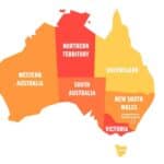 simplified map australia divided into states