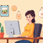 Pregnant Dating Sites: a picture of a pregnant dating site with a pregnant woman in front of a computer