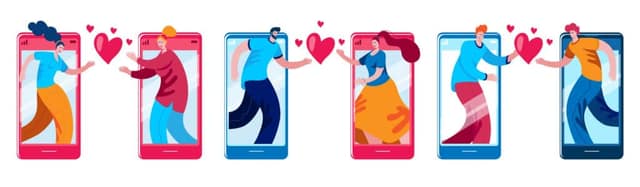 Boys and girls declare themselves in love via smartphone