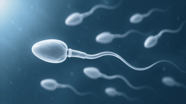 healthy sperm – close-up view of active sperm cells swimming in fluid