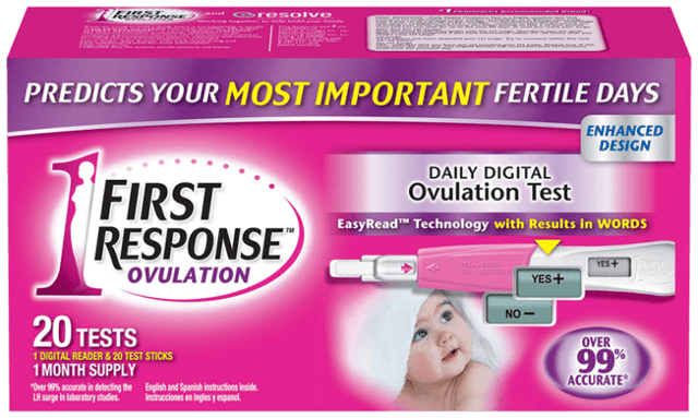 ovulation test digital kit showing fertility results and test device
