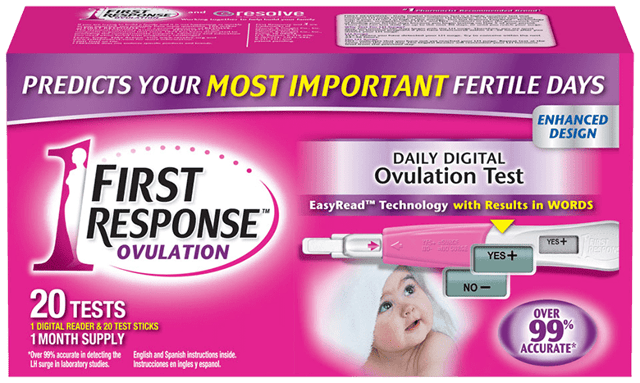 ovulation test digital kit showing fertility results and test device