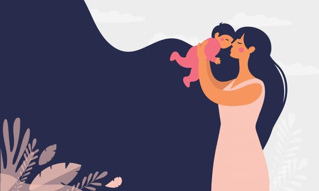 Beautiful Young Mother Holds A Baby. The Concept Of Family