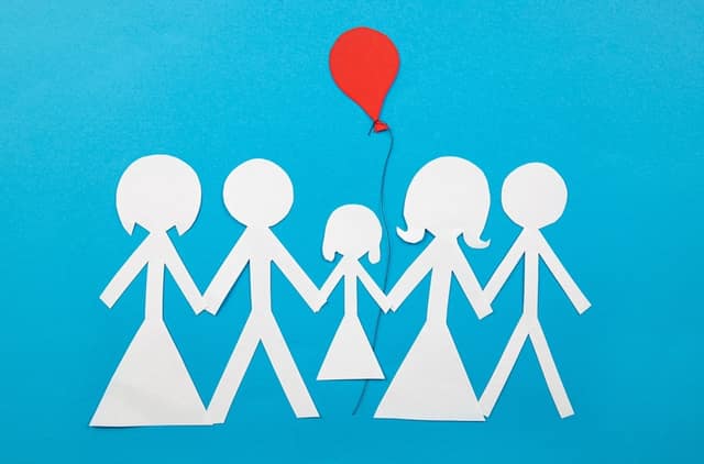 conceptual image co parenting two families