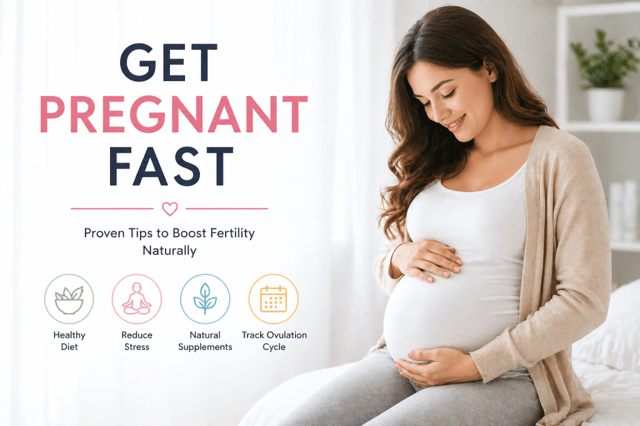 get pregnant fast tips showing pregnant woman and natural fertility advice