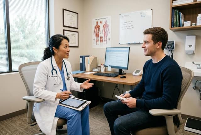 Doctor explaining the process of How to Donate Sperm during a medical consultation