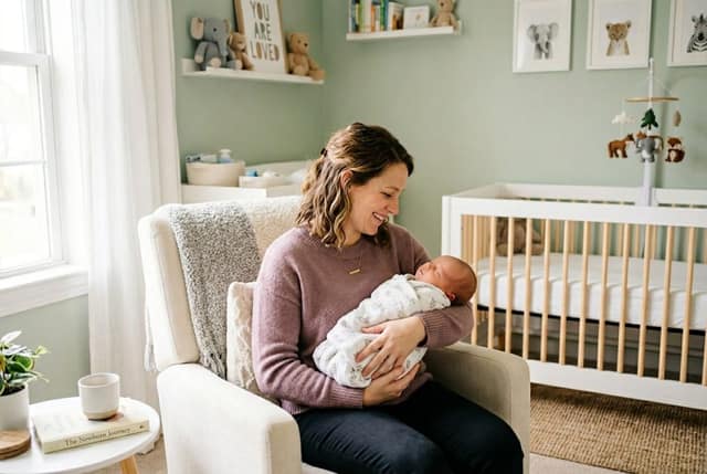 have a baby alone – single mother holding and feeding her newborn in a nursery