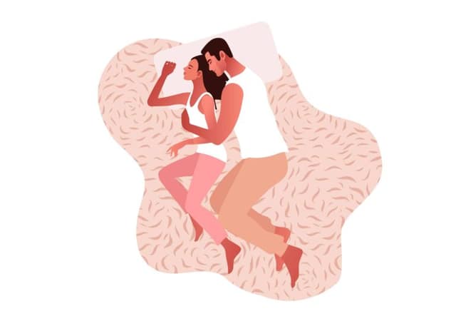 beautiful romantic couple sleeping intimate sexual