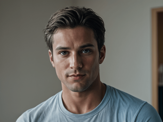 Portrait of a man representing potential sperm donor earnings and compensation for fertility donation services