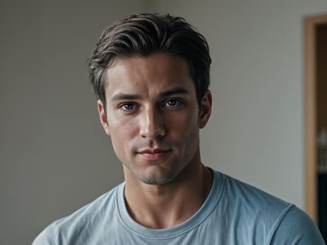 Portrait of a man representing potential sperm donor earnings and compensation for fertility donation services