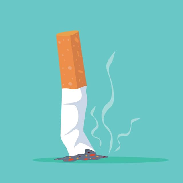 smoking fertility impact illustrated by a burning cigarette butt