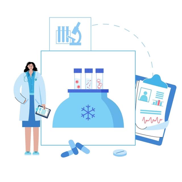 Egg freezing cost: frozen egg and sperm cell illustration representing fertility preservation expenses