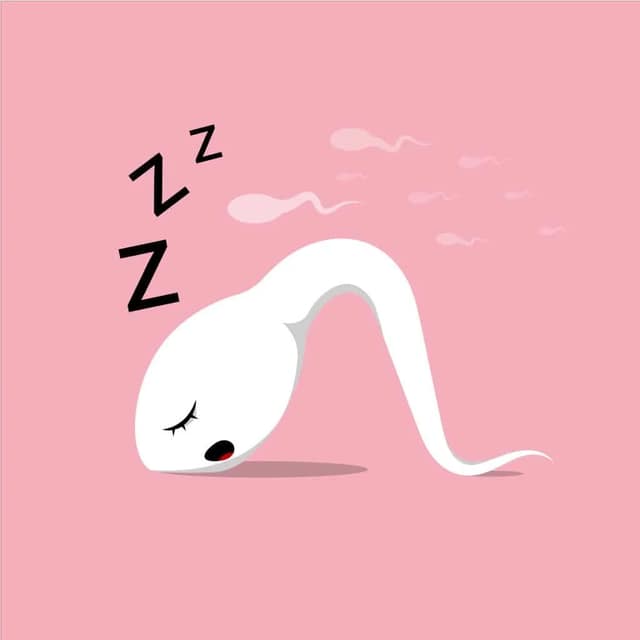 male fertility showing slow and low-motility sperm indicating reduced sperm quality