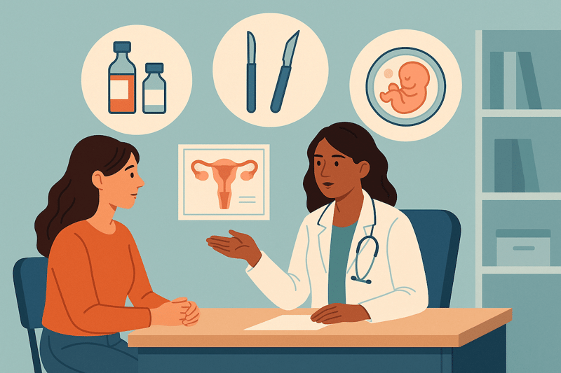 Doctor consultation about endometriosis fertility treatment options