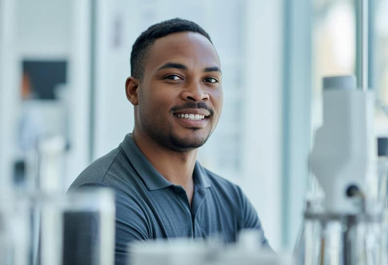 South African sperm donor portrait in fertility clinic