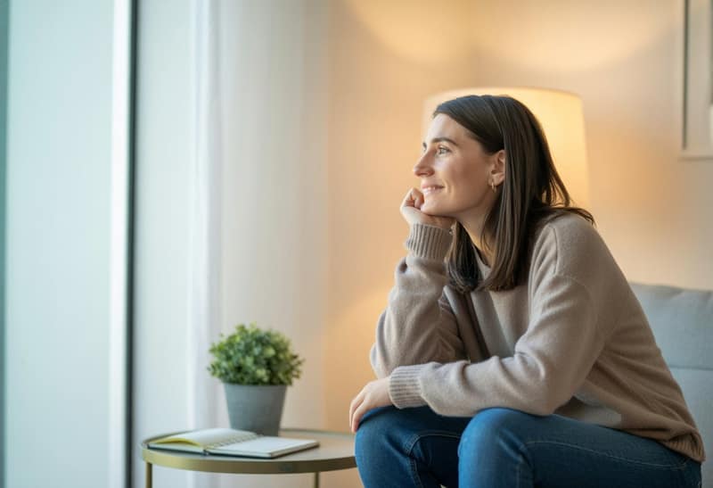 Want a Baby But Single woman thinking about motherhood at home