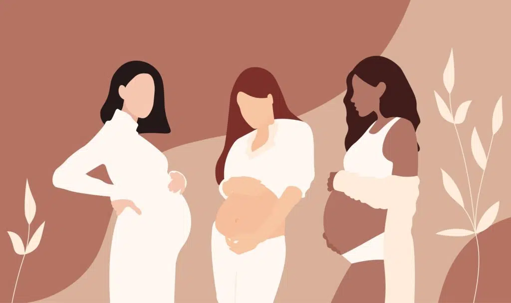 set pregnant women illustration pregnancy health