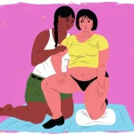 birth doula – doula supporting a woman during labor with hands-on comfort and guidance