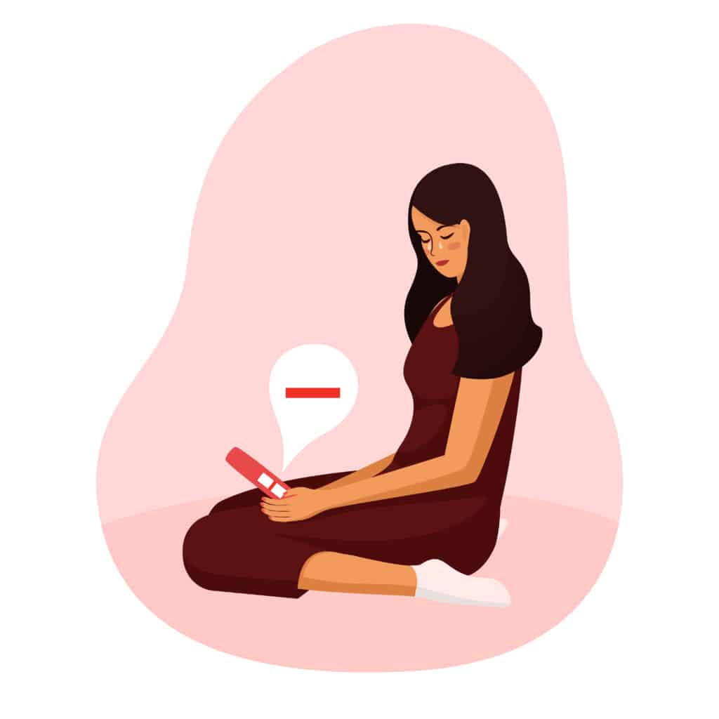 young beautiful woman looking pregnancy test