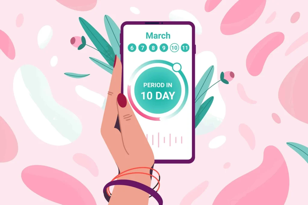 fertility monitor – smartphone app tracking menstrual cycle and predicting next period