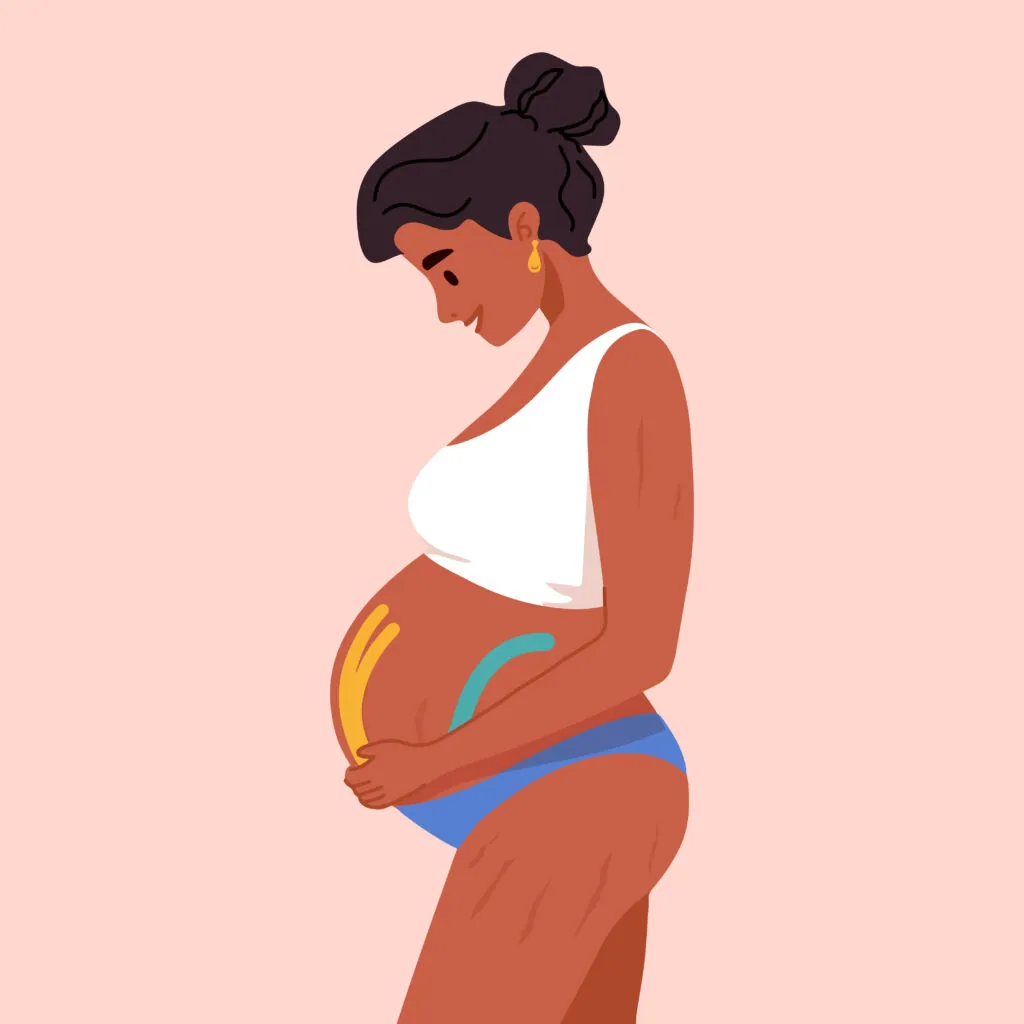 beautiful smiling pregnant african american woman