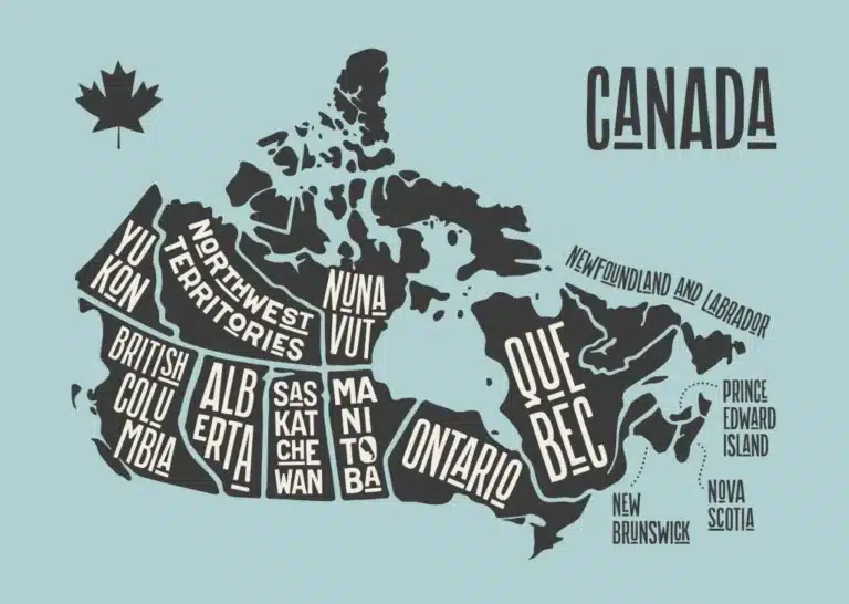 map canada poster provinces territories blackwhite