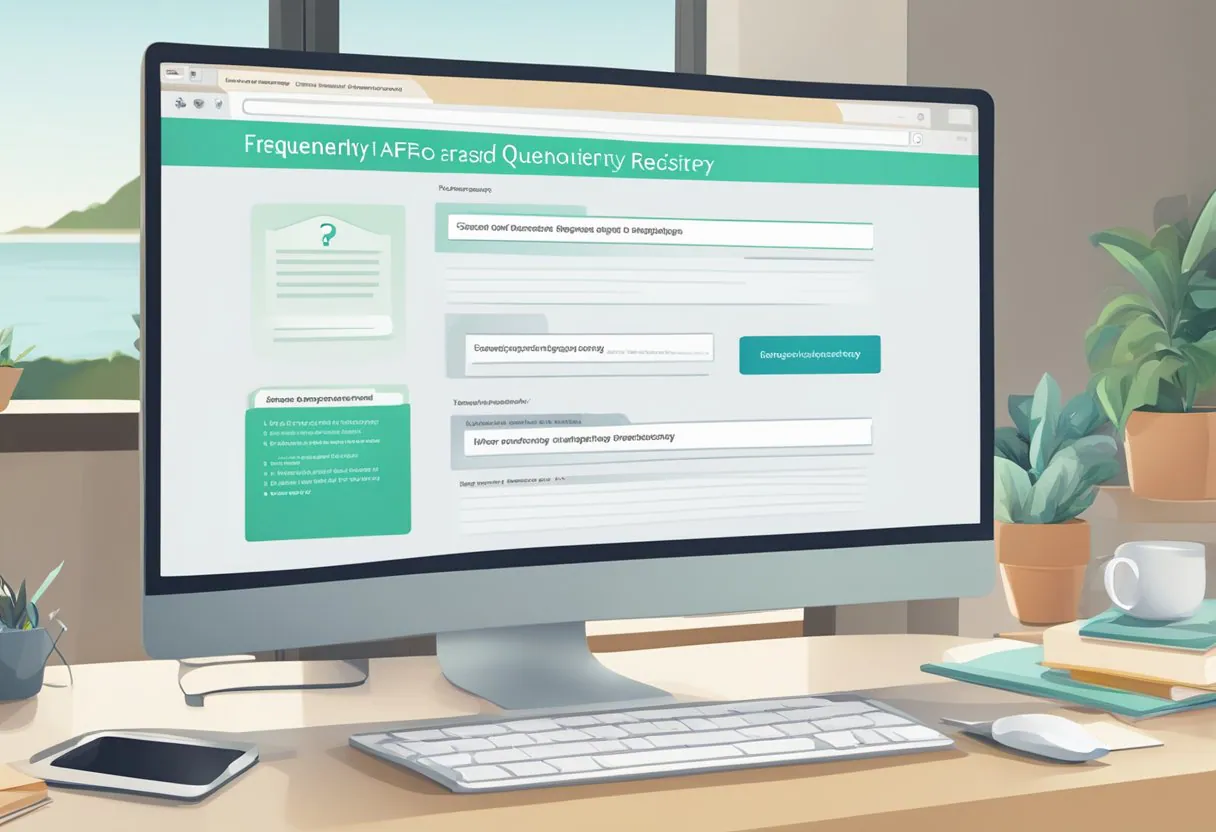 A computer screen displaying a Frequently Asked Questions page for a known donor registry