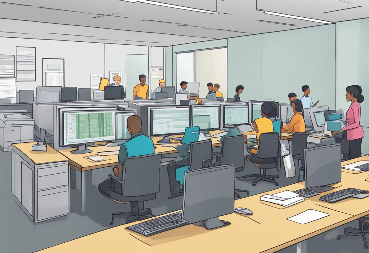 Donors fill out forms, staff process paperwork and a computer system records information