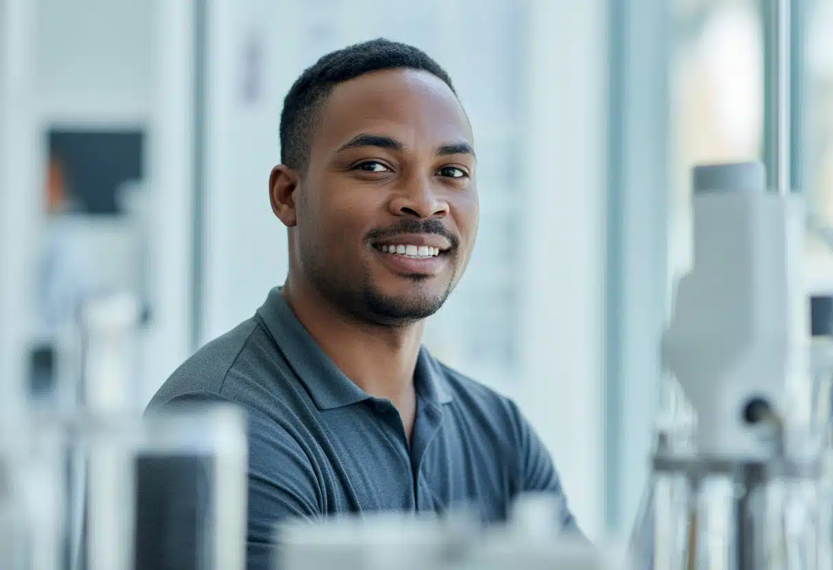 South African sperm donor portrait in fertility clinic