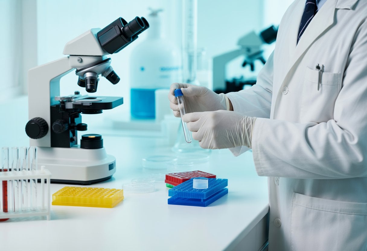 Analisi di un campione per Donazione sperma Italia in laboratorio medico specializzato